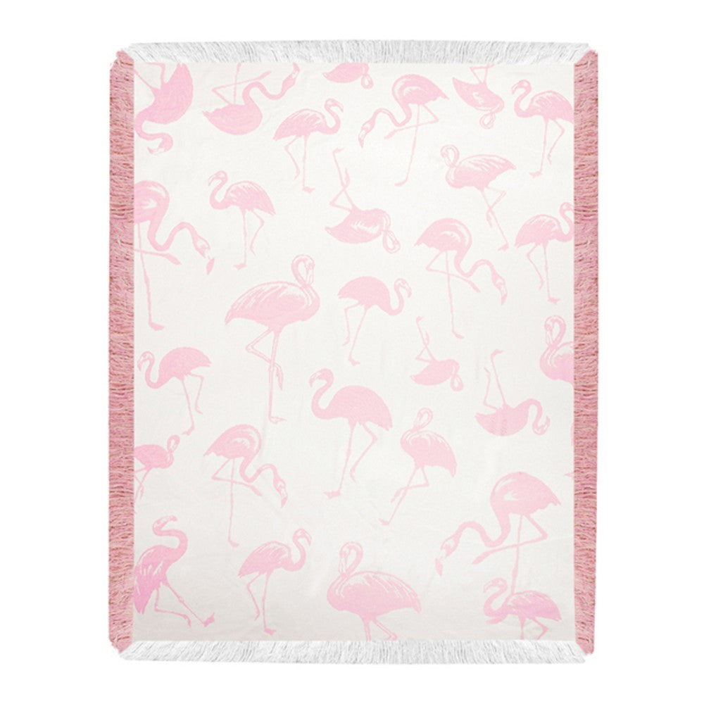 Pink Flamingo Toss Rayon Throw-48X60 Woven Rayon Throw