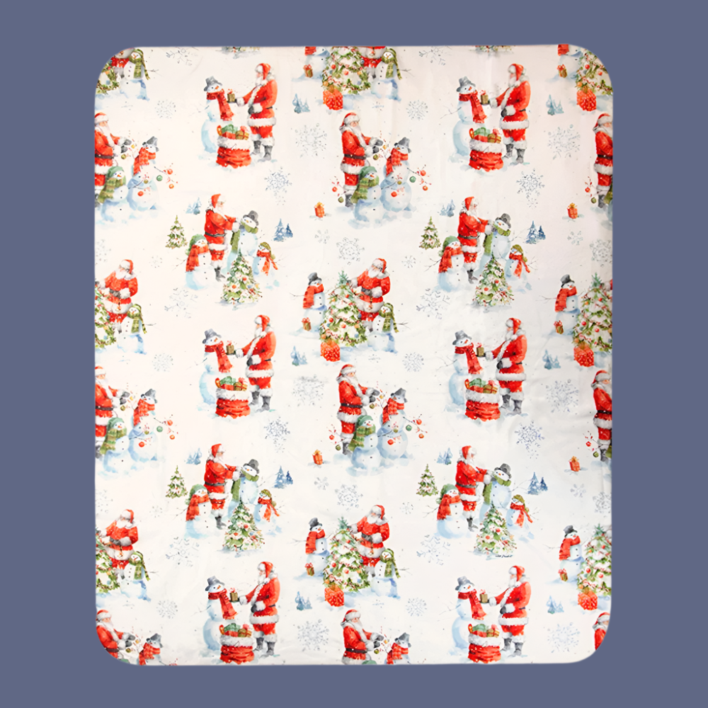 Welcoming Santa Sherpa Fleece Throw 50x60 inch Fleece Blanket