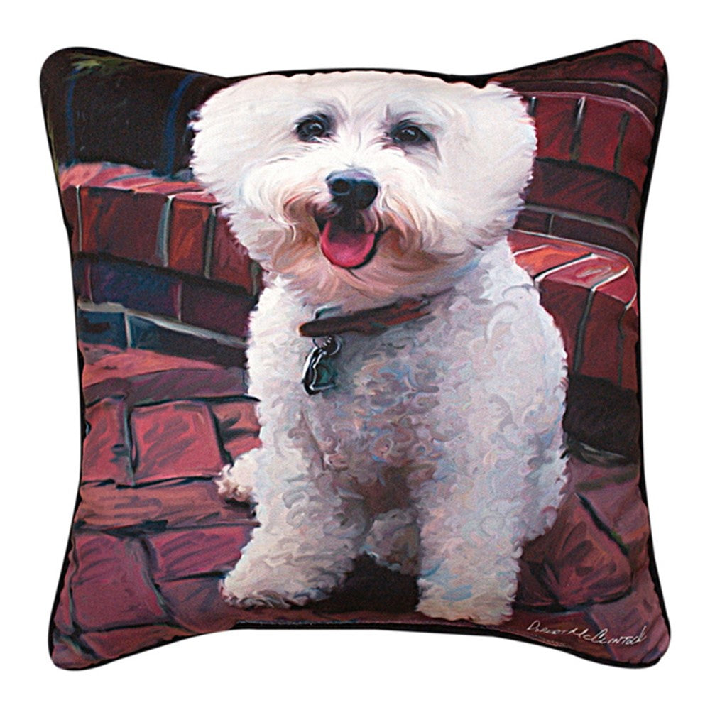 Glam Dog Bichon Pillow 18"