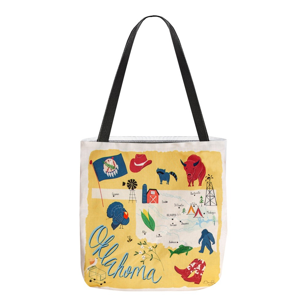 Oklahoma Map 18" Tote Bag