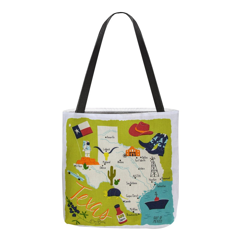 Texas Map 18" Tote Bag
