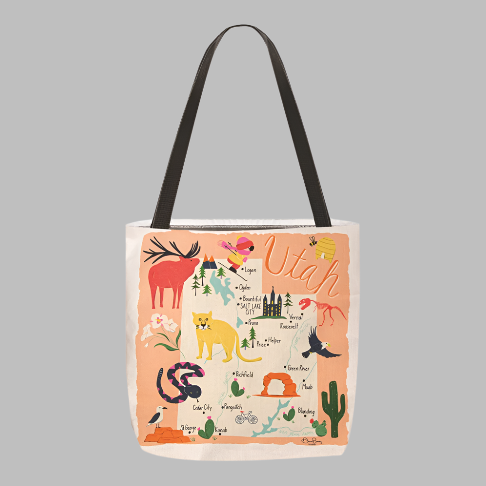 Utah Map 18" Tote Bag