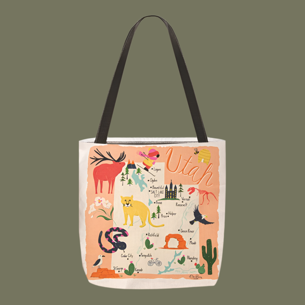 Utah Map 18" Tote Bag