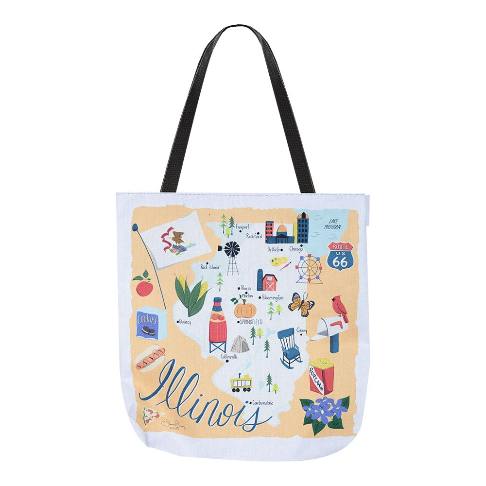 Illinois Map 18" Tote Bag