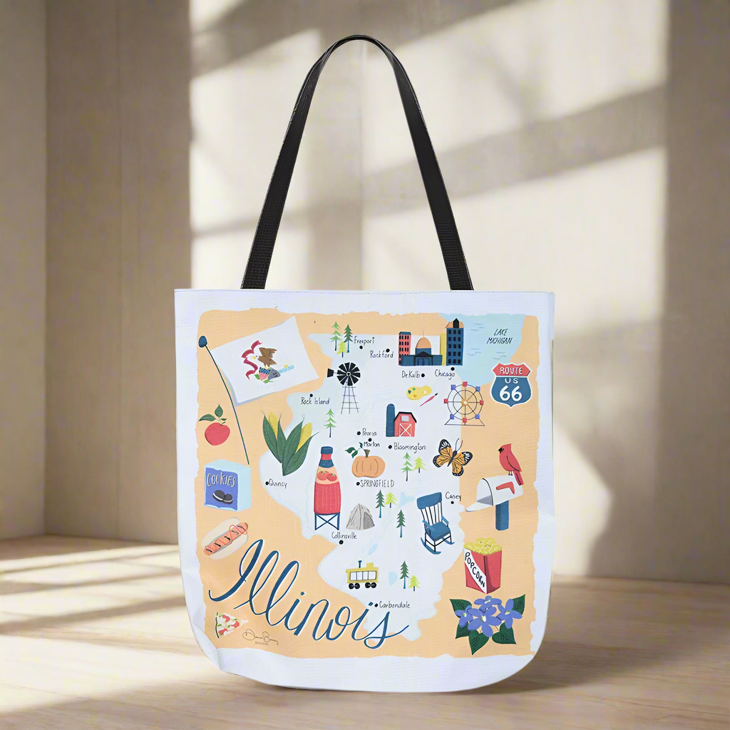 Illinois Map 18" Tote Bag