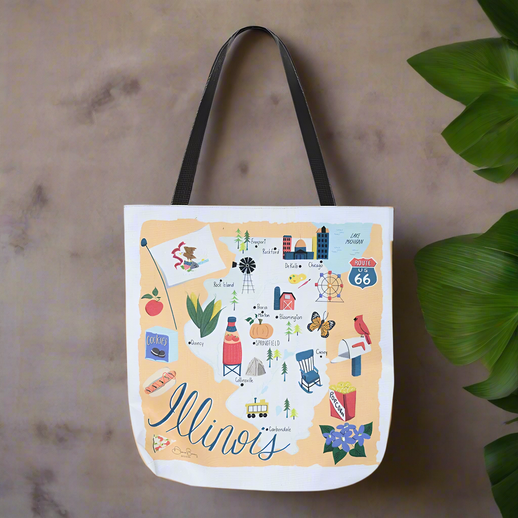 Illinois Map 18" Tote Bag