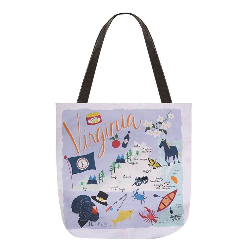 Virginia Map 18" Tote Bag