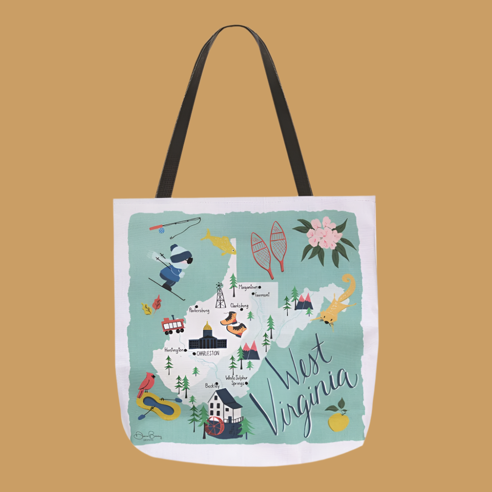 West Virginia Map 18" Tote Bag