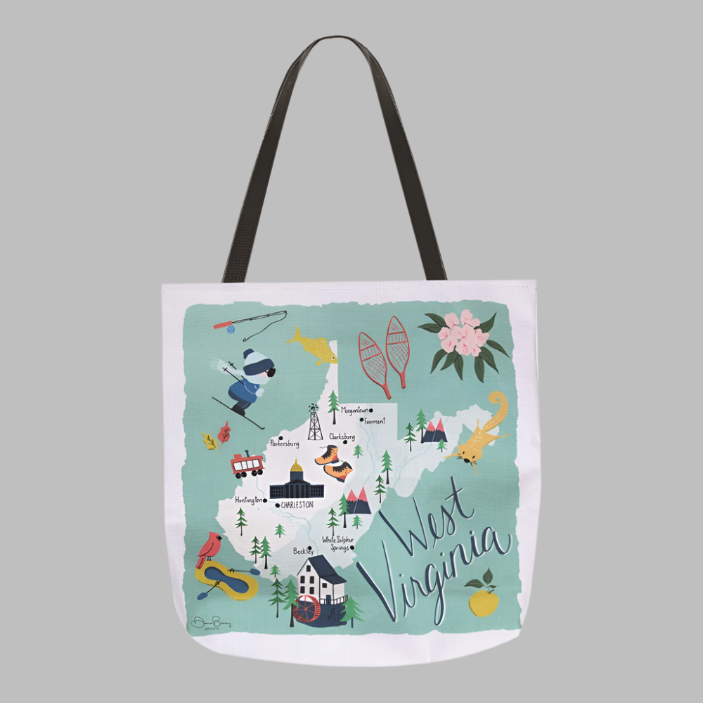 West Virginia Map 18" Tote Bag