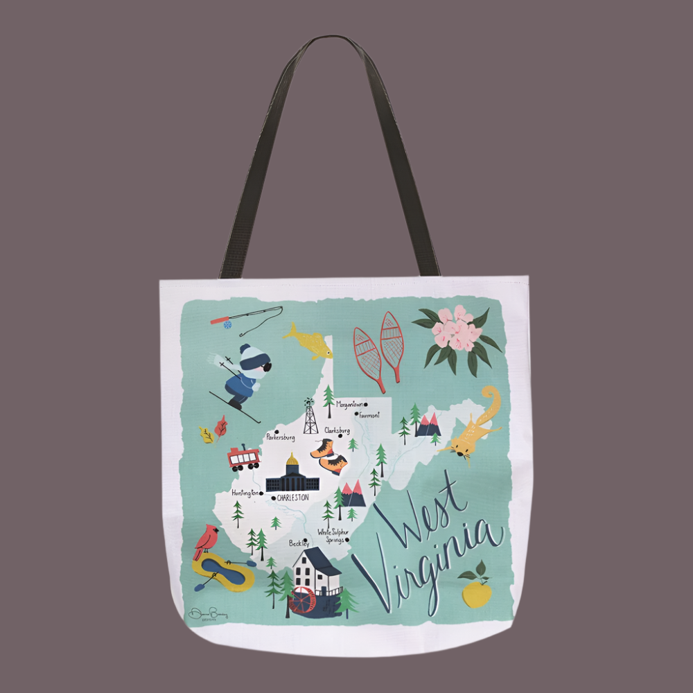West Virginia Map 18" Tote Bag