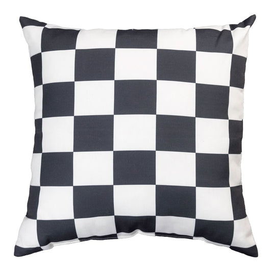 Throw Pillow, Checkerboard Black Climaweave Pillow 18" Indoor/Outdoor