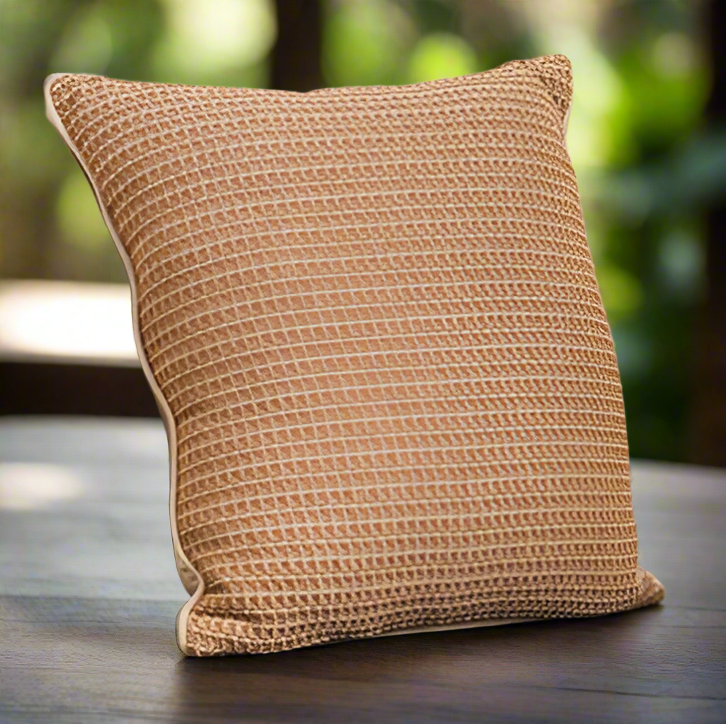 Zig Zag Bronze Pillow 21x21 Woven Pillow