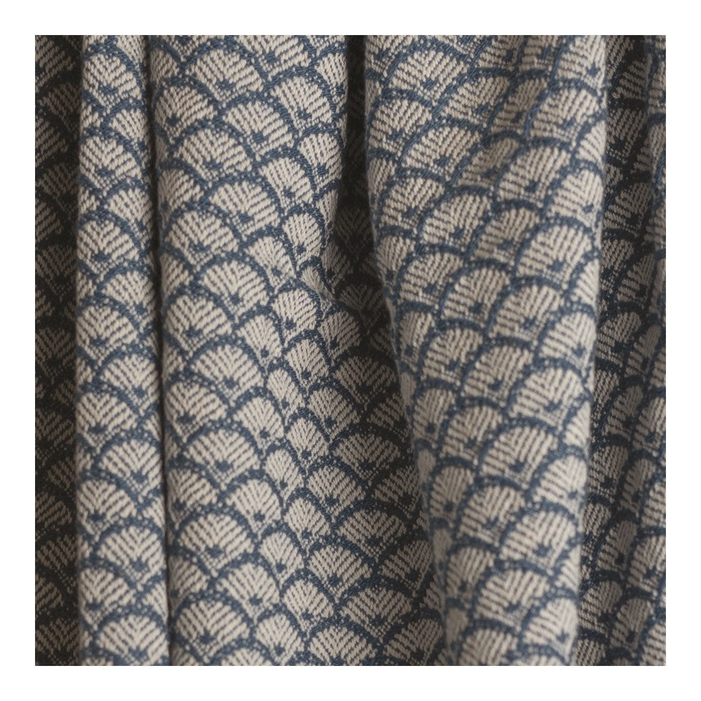 Scalloped Blue Pillow 21x21 Woven Pillow