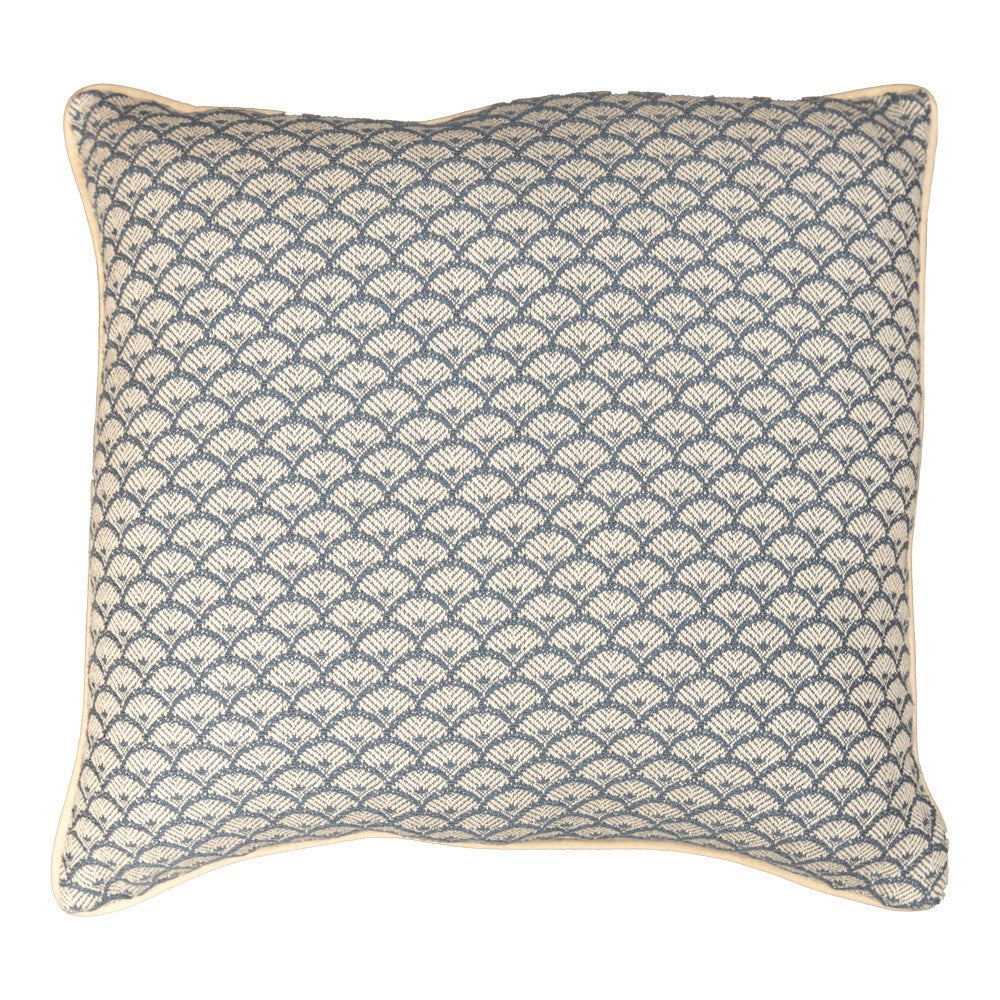Scalloped Blue Pillow 21x21 Woven Pillow