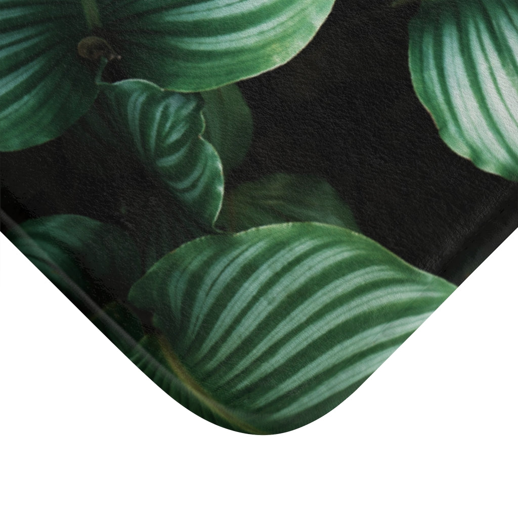 Bath Mat Green Leaf Large and Small Sizes
