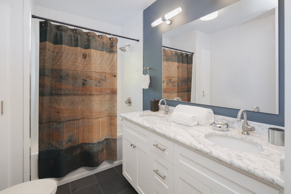 Shower Curtains 71x74 Wood Slates