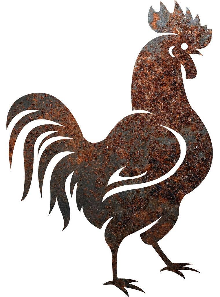 Rustic Metal Rooster Sign