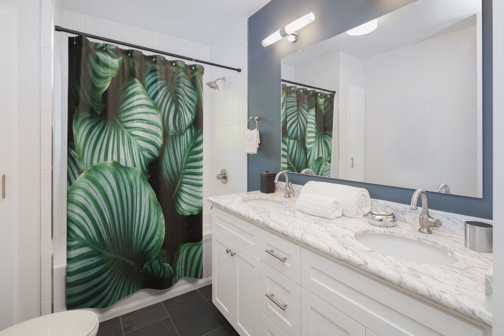 Shower Curtains 71x74 Green Leaf