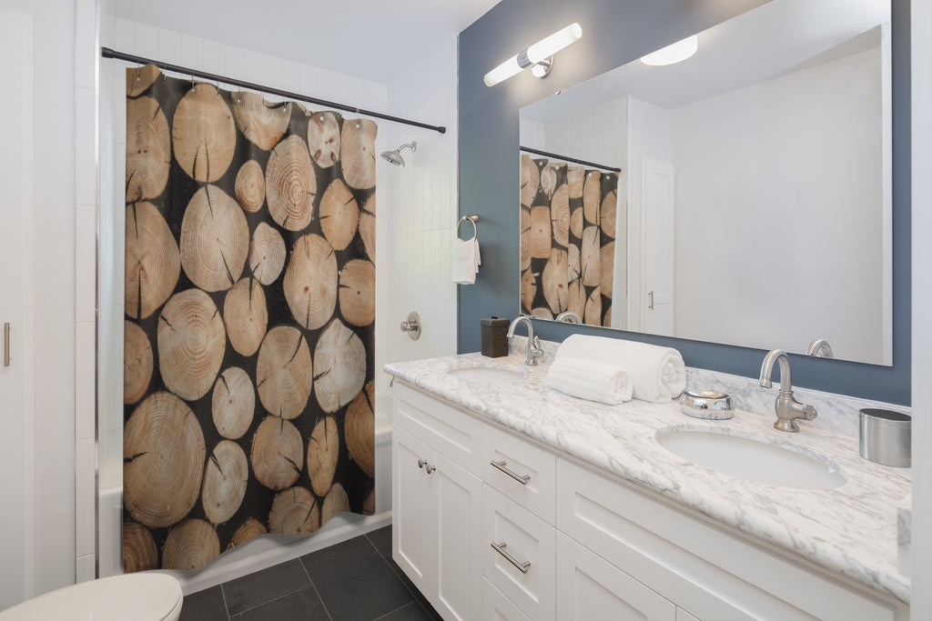 Shower Curtains 71x74 Wood Stack