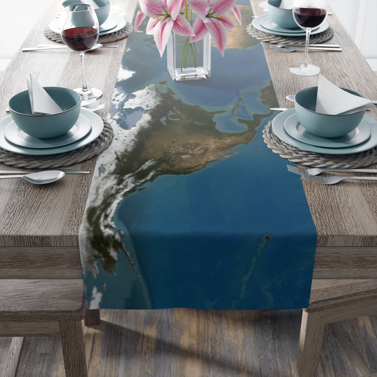 Flat Earth Table Runner (Cotton, Poly)