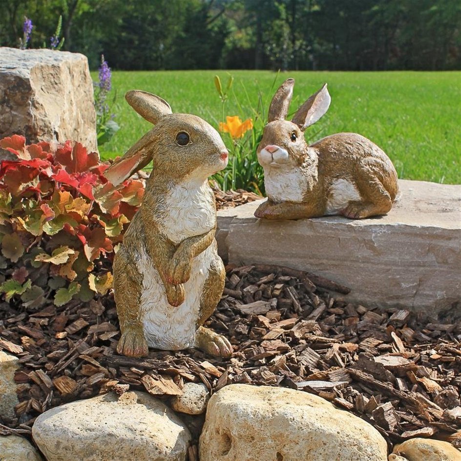 Bashful and Hopper Bunny Statues