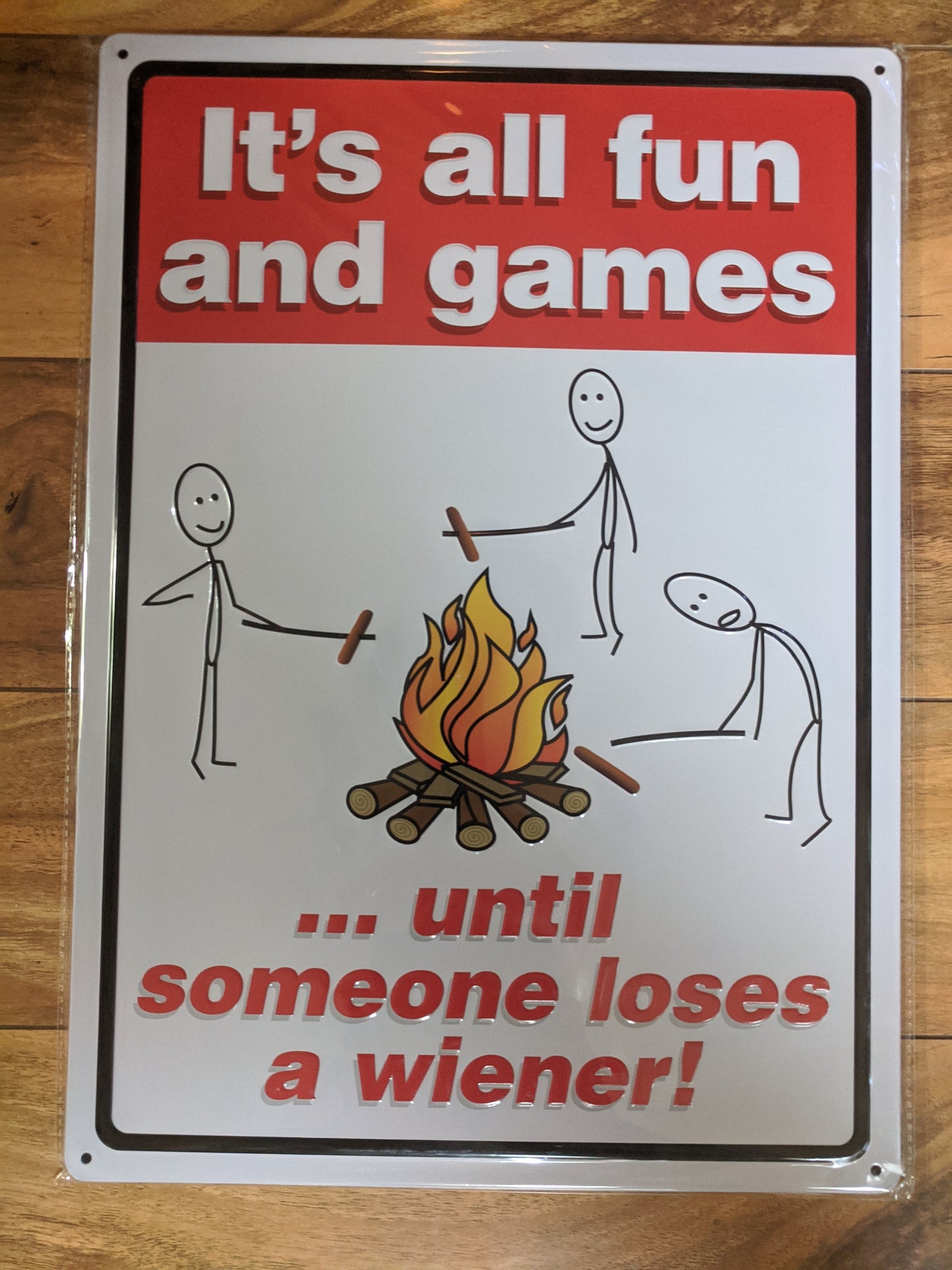 It's All Fun and Games - Red - Large 12x17" - Tin Sign