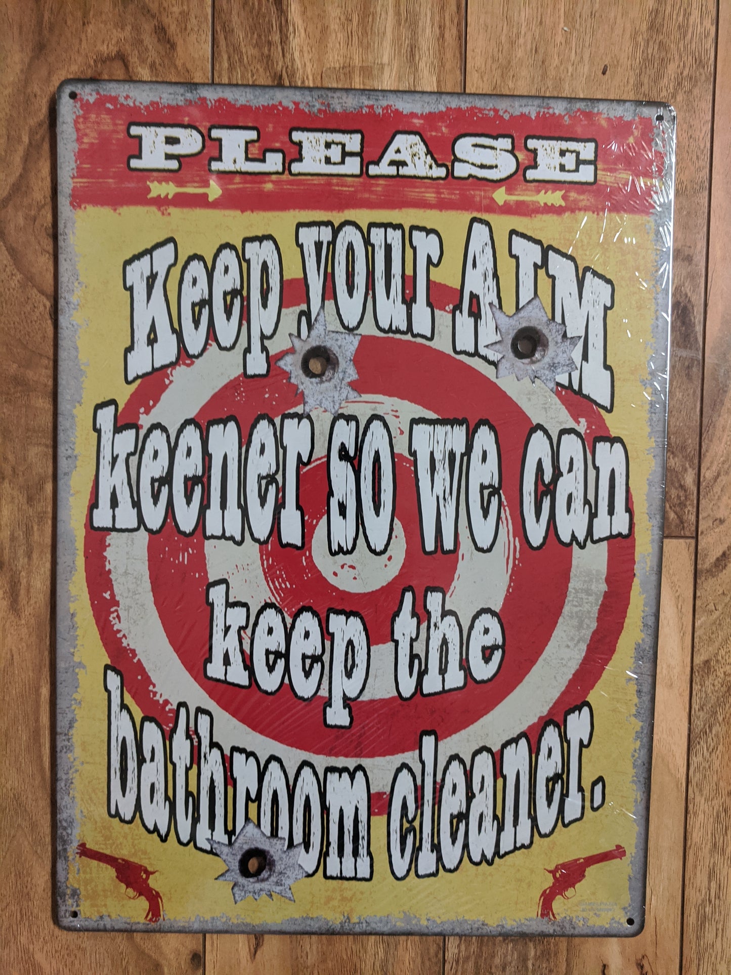 Keep Your Aim Keener - Large 12x17" - Tin Sign