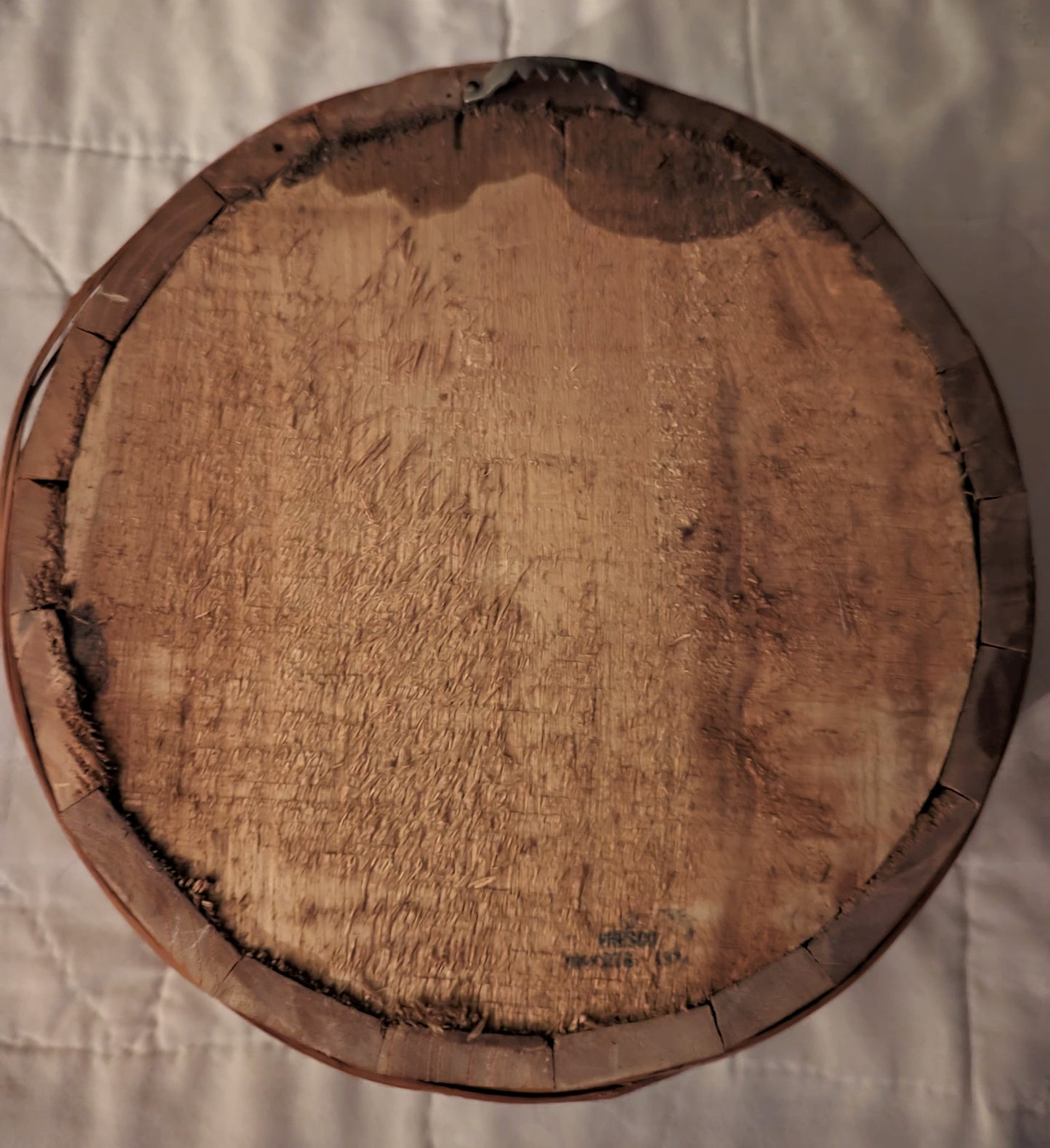 Folk Art Barrel Diorama - 9" - Old Lady by the Fire
