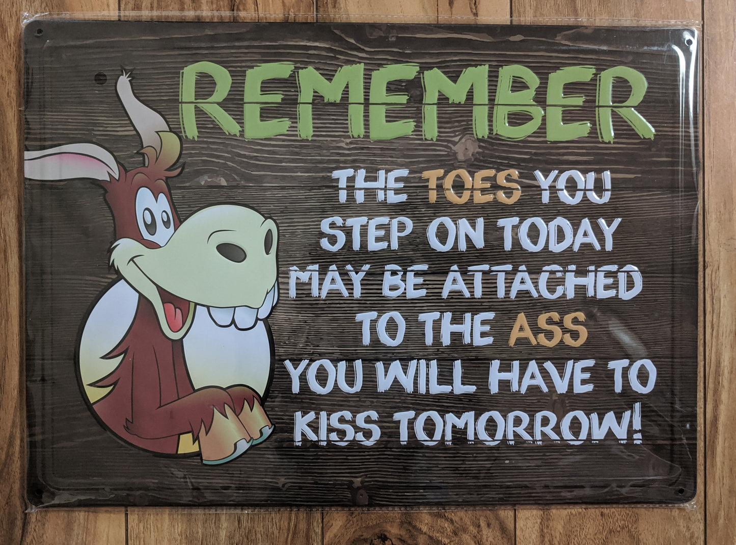 The Toes You Step On Today - Large 12"x17" - Tin Sign