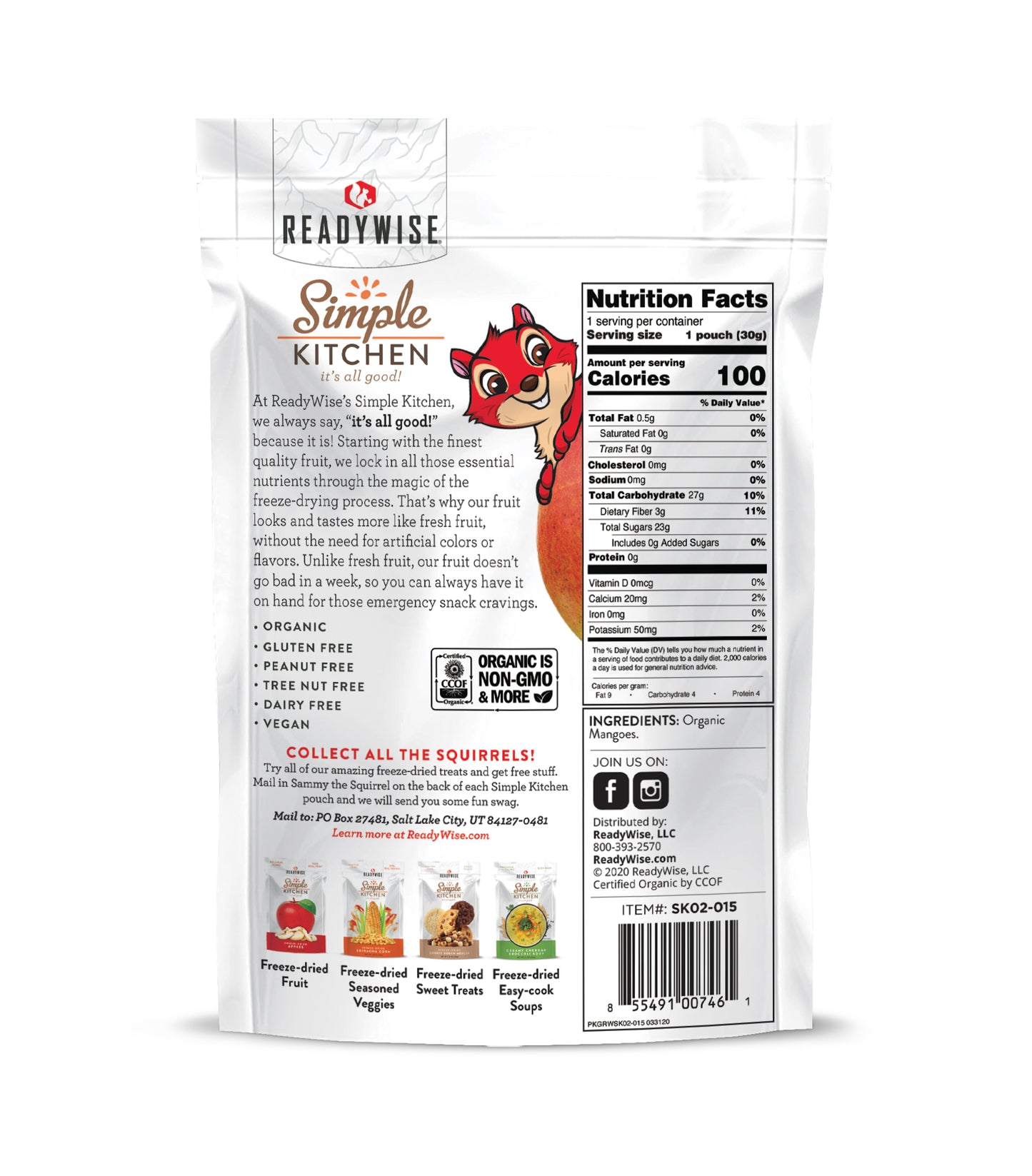 Simple Kitchen Organic Freeze-Dried Mangoes - 6 Pack