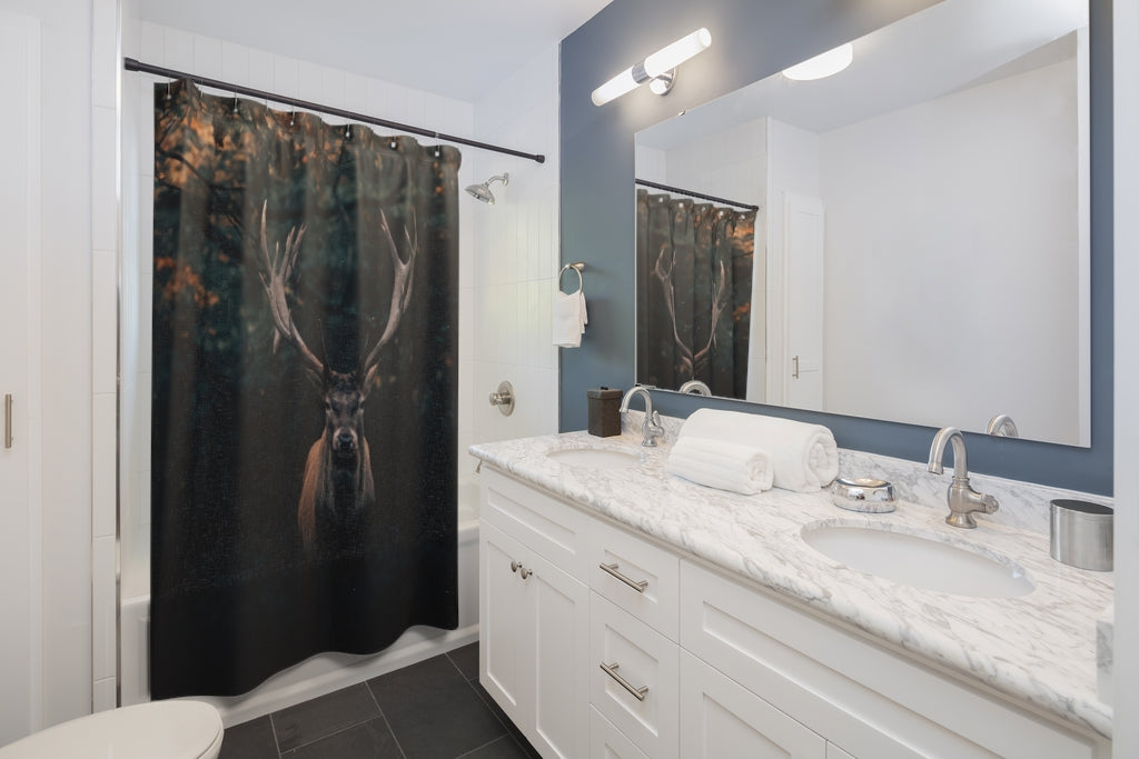 Shower Curtain - 71x74 Brown Deer - Photo by Philipp Pilz