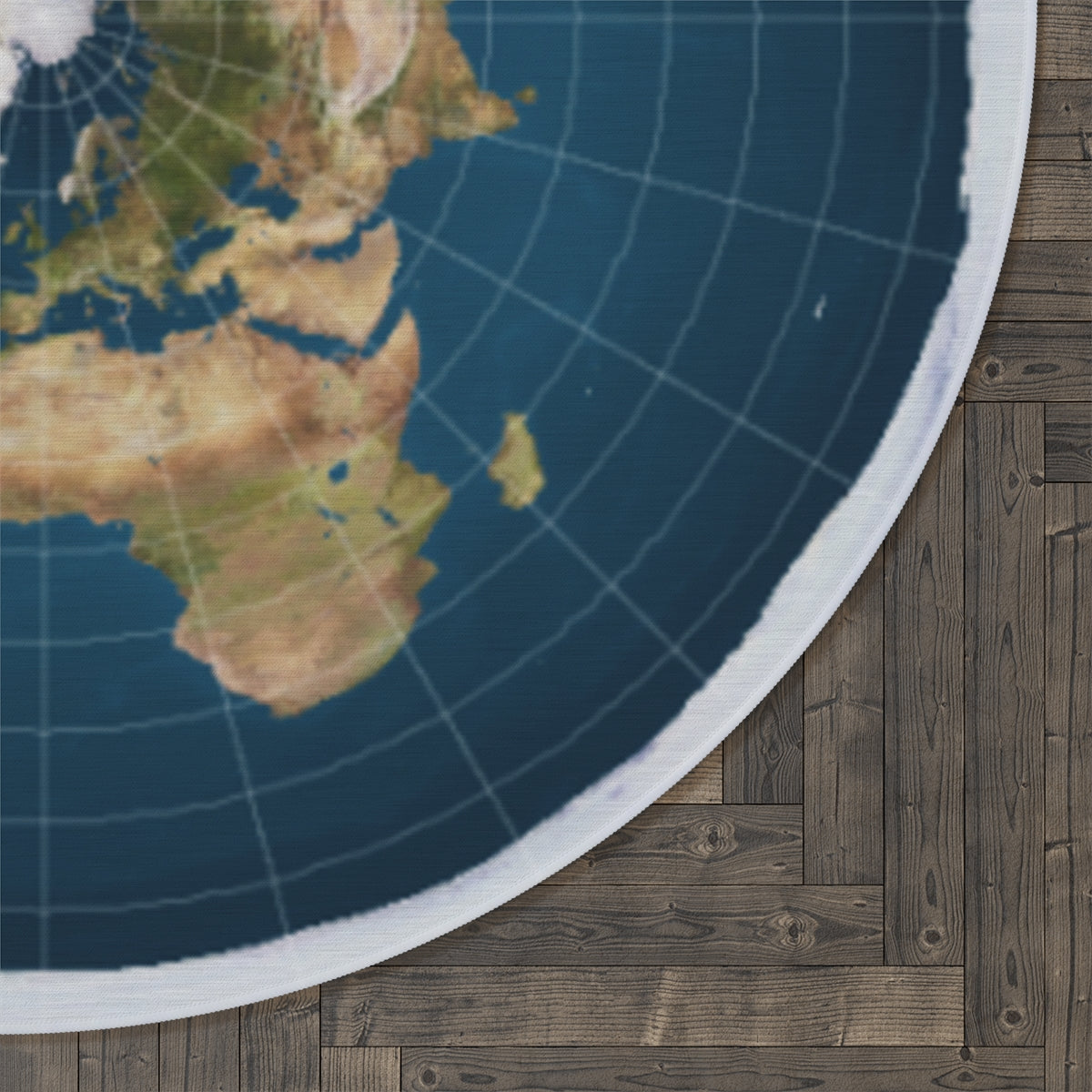 Flat Earth Round Rug