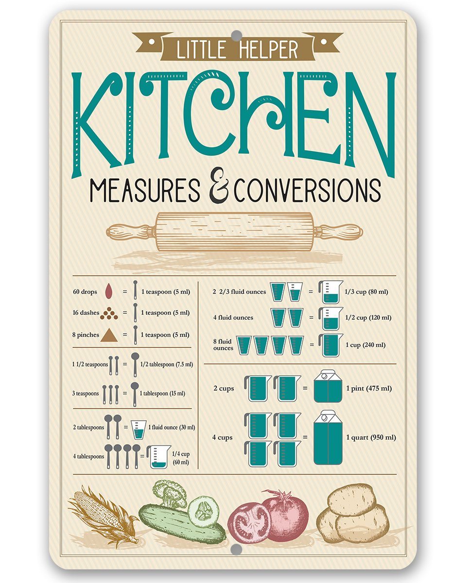 Kitchen Conversions - Metal Sign - 8x12" - Made in the USA !