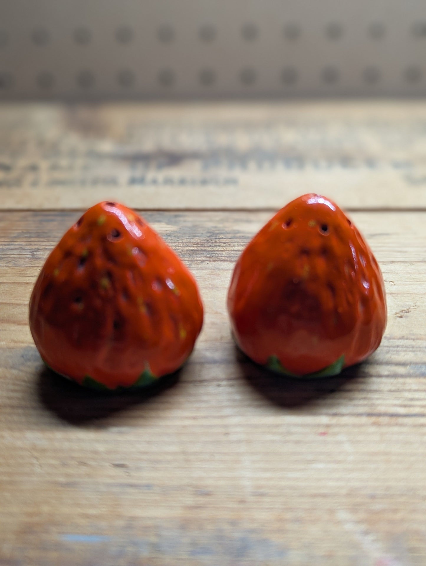 Strawberry Salt & Pepper Set - No Stoppers - Occupied Japan