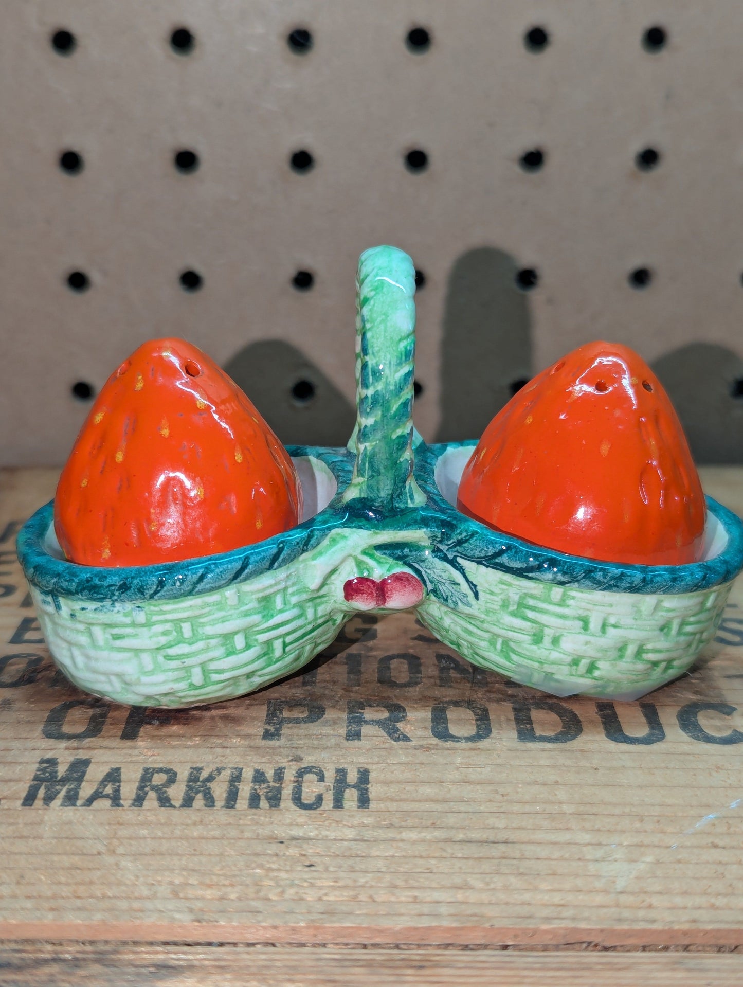 Strawberry Salt & Pepper Set - No Stoppers - Occupied Japan