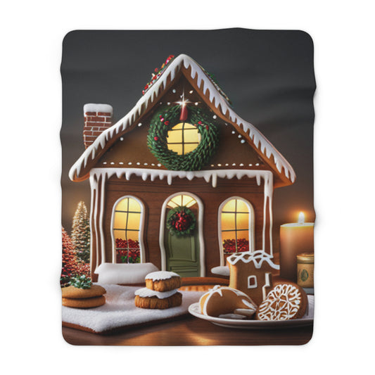 Gingerbread Sherpa Fleece Blanket