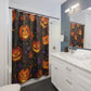 Halloween Pumpkin Shower Curtain — Jack-o'-Lantern Bathroom Decor