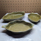 Vintage Green Leaf Trinket or Snack Bowls - Set of 3
