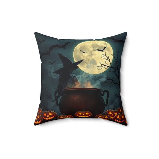 Halloween Witch Cauldron Pillow, Spooky Home Decor, Seasonal Throw Pillow, Cozy Autumn Accent, Halloween Party Decoration