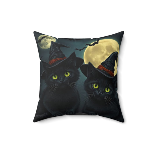 Spooky Cat Halloween Pillow, Black Cat Decor, Halloween Home Decor, Witchy Pillows, Autumn Decoration, Cat Lover Gift
