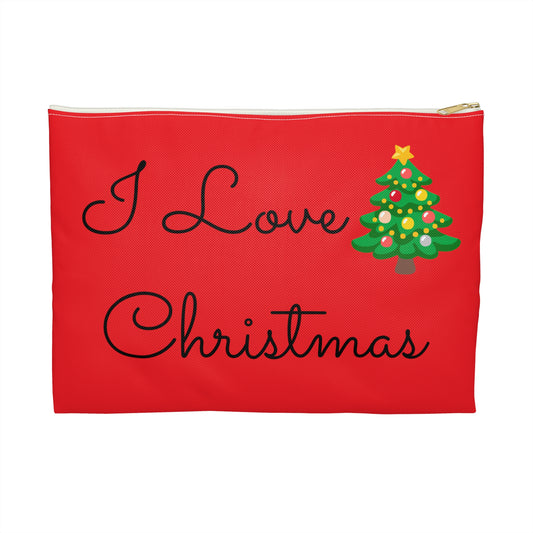 I Love Christmas Accessory Pouch