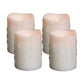 LED Dripping Wax Pillar Candles (Set of 4) 4" White