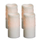 LED Dripping Wax Pillar Candles (Set of 4) 6" White