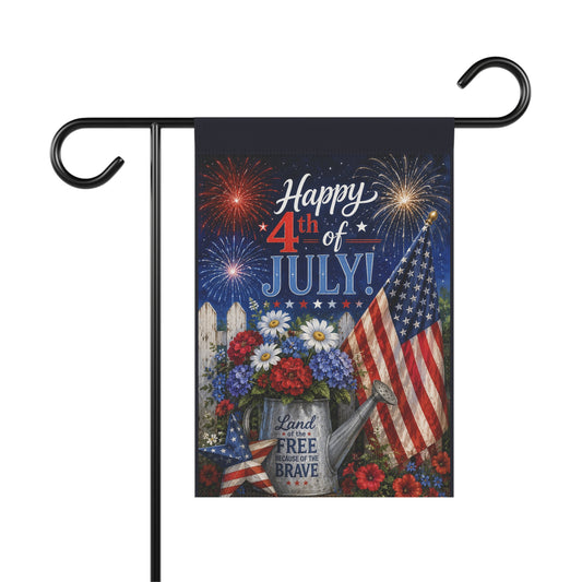4th of July Garden Flag — Happy 4th of July Patriotic House & Yard Banner