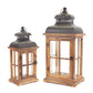Lantern (Set of 2) 15.5"-23"H Wood/Metal