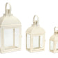 Modern Ivory Metal Lantern (Set of 3)
