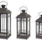 Lantern (Set of 3) 14"H, 17"H, 20"H Metal/Glass