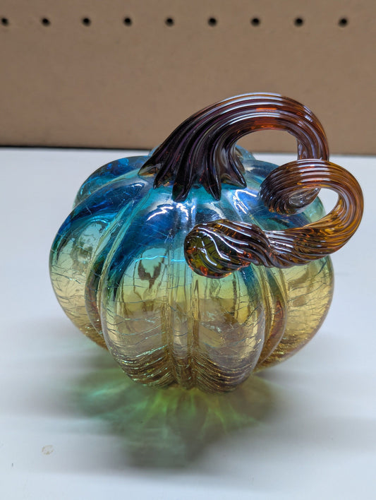 Glass pumpkin - Blue and Brown