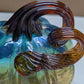 Glass pumpkin - Blue and Brown