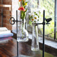 Stem Vase w/Stand (Set of 2) 14"-14.5"H Metal/Glass